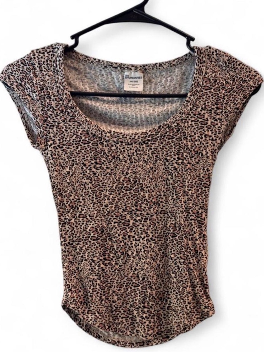 No Boundaries Leopard Print Scoop Neck Top - Brown/Black
